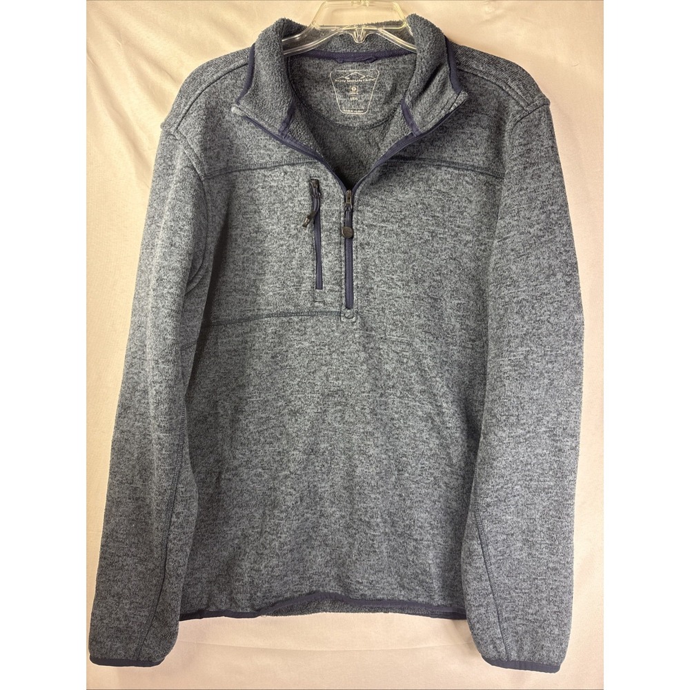 Sun Mountain Mens Fleece Large Gray Thermal Golf 1/4 Zip Pullover Golfing Hiking